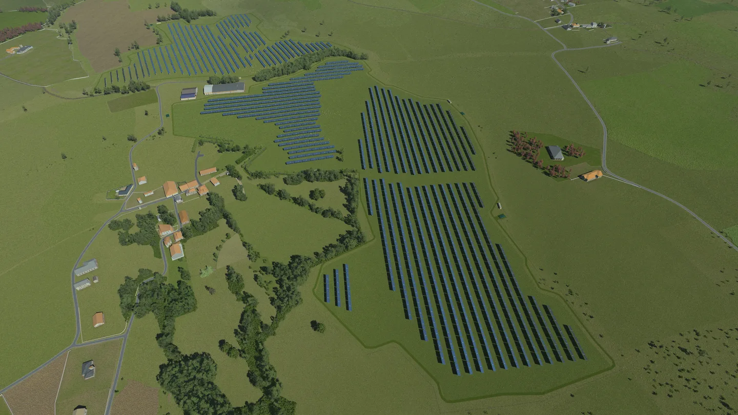 Vue satellite1 (avec haie)